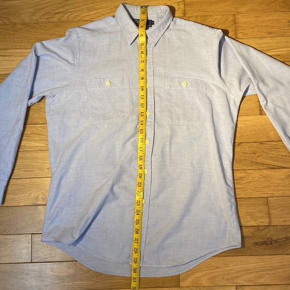 Vintage Polo Ralph Lauren Mens Cotton Blue Chambray Button Down size M - Picture 9 of 12
